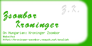 zsombor kroninger business card